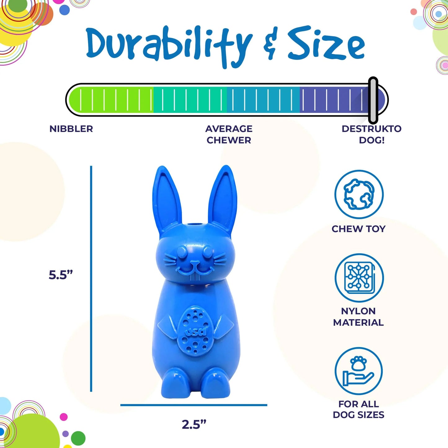 Sodapup BUNNY DURABLE NYLON CHEW AND ENRICHMENT TOY