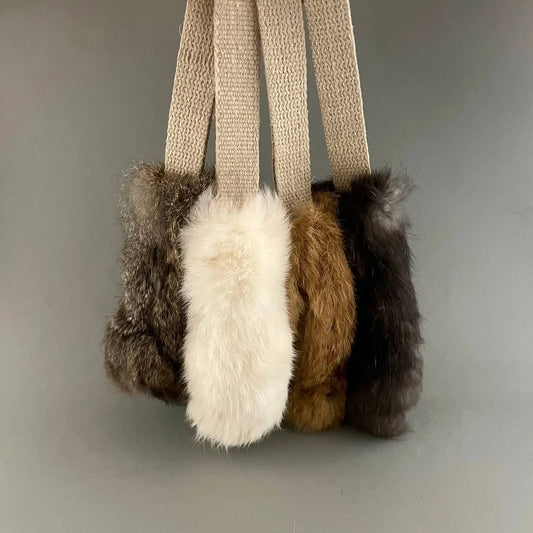 Dog Toy with Rabbit Fur and Natural  2 SIZES