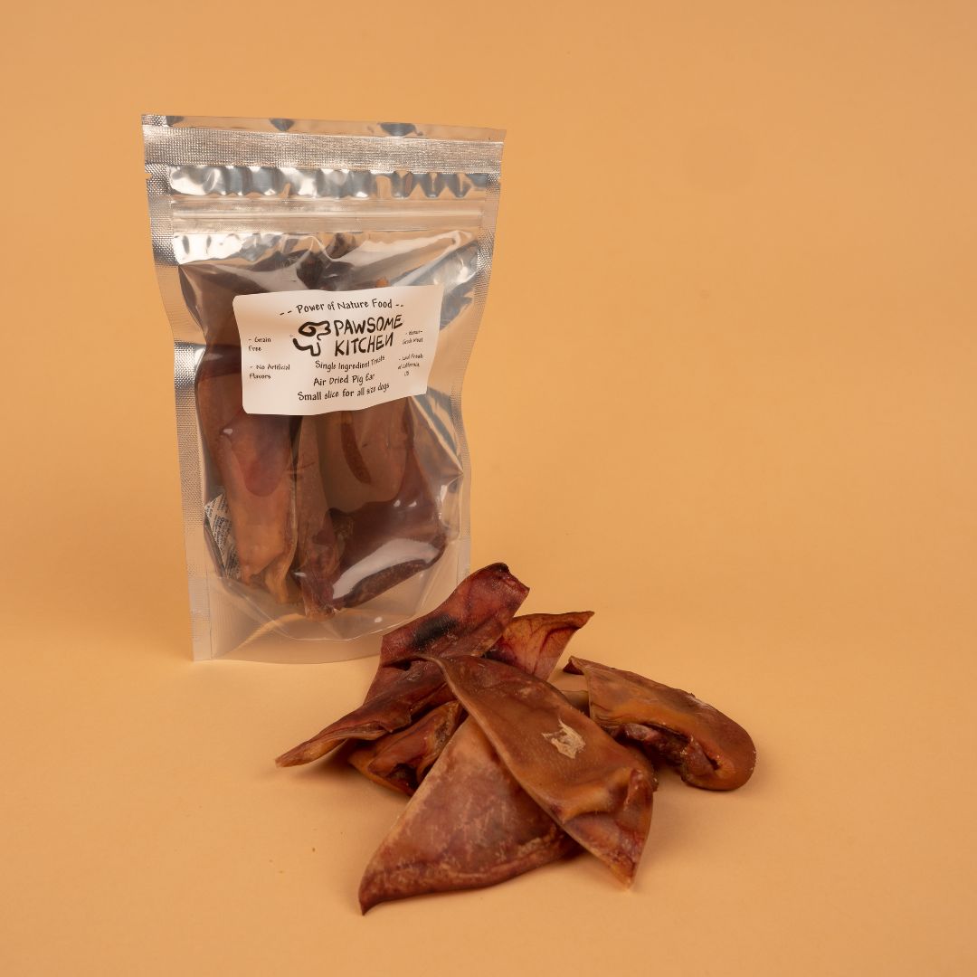 Premium Fresh Dried Pig Ear (Small Sliced) by Pawsome Kitchen