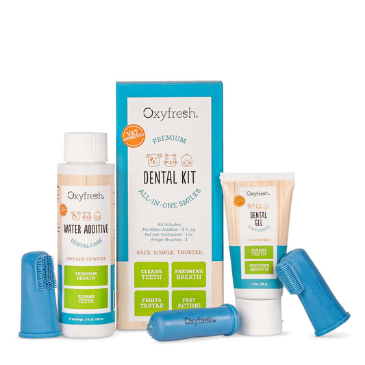 Oxyfresh Premium Pet Dental Kit | Freshens Dog & Cat Bad Breath | Cleans Teeth