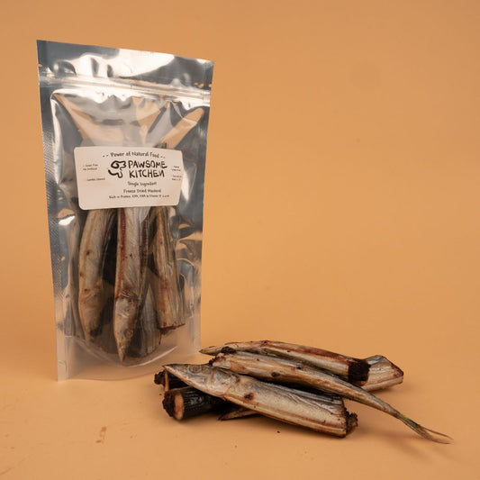 Premium Handcrafted Freeze Dried Half Mackerel by Pawsome Kitchen